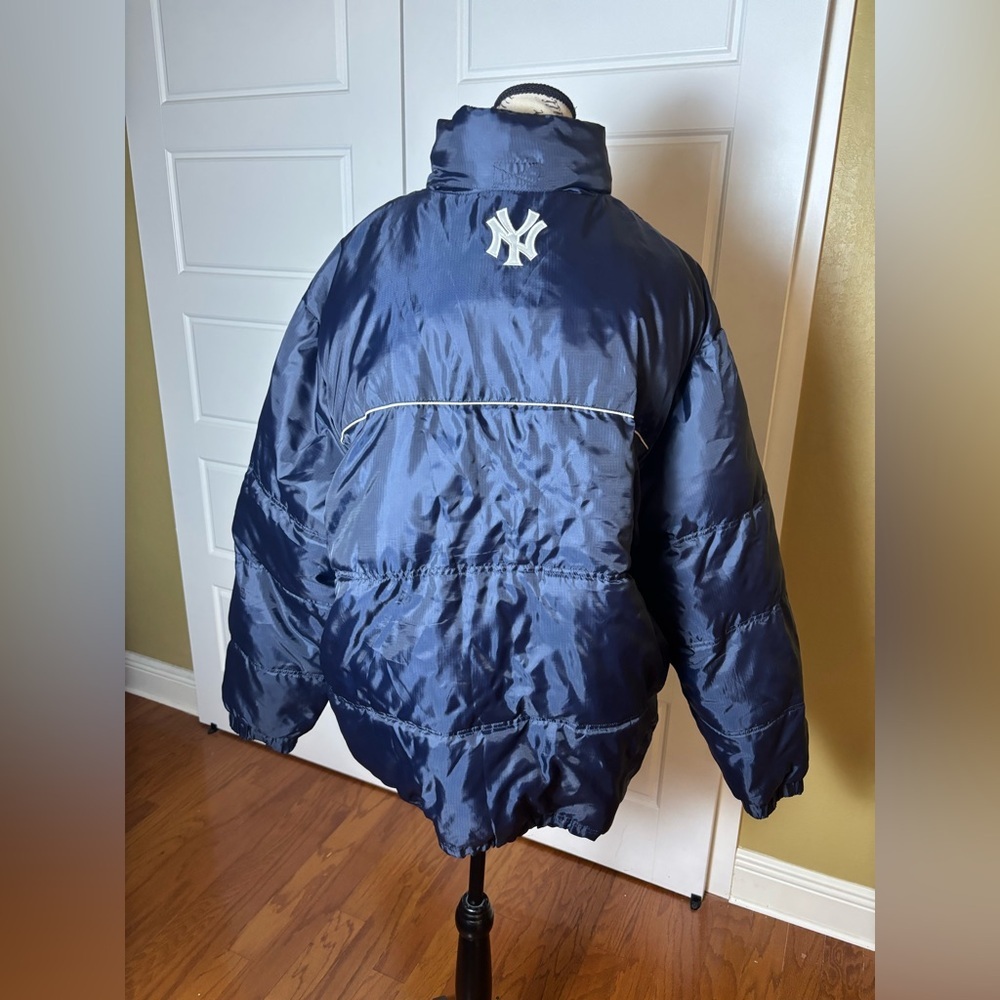 New York Yankees Navy Hoodie Full-Zip Puffer Jacket Size XL/EX - Picture 4 of 8